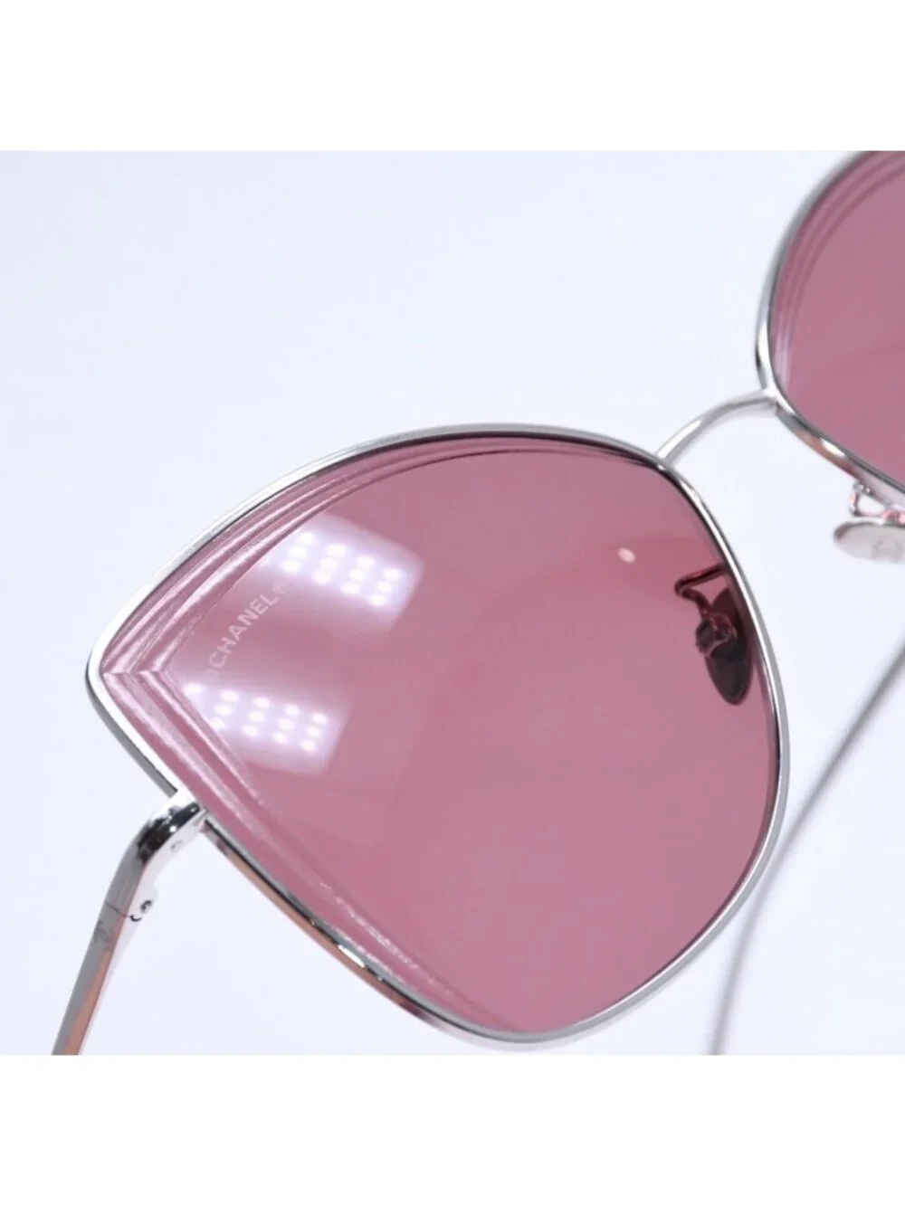 Chanel Sunglasses Eyewear CC Logo Silver Wine